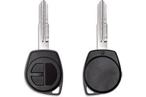 Lage Guscio per Chiave compatibile con Suzuki Swift Vitara Jimny Ignis Alto SX4 Liana Splash Baleno Karimun Wagon R Opel Agila, Fiat Sedici - Telecomando Cover Scocca Ricambio a 2 Tasti - con Lama