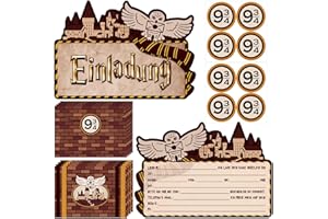 Lahe Wizard Einladungskarten Kindergeburtstag, Wizard Einladungskarten Geburtstagseinladungen Magical Geburtstag Partys, Party Einladungen Magischen Filmnächten Zauberer Themenpartys (20 Stück)