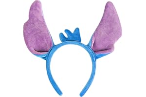 Yezmo Diadema de orejas azules, suave felpa azul y morado, accesorios para el cabello para fanáticos adultos para fiesta de Halloween, cosplay (moda)