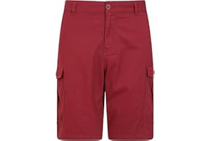 Mountain Warehouse Pantalón Corto Lakeside para Hombre - Pantalón Corto Tipo Cargo Resistente en Sarga de algodón 100%, 6 Bolsillos - para Caminar, Correr