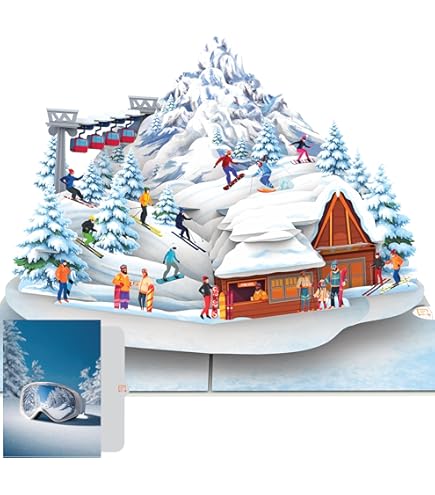 papercrush® Pop-Up Karte Skifahrer - Lustige Gutscheinkarte für Männer