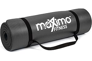 MAXIMO FITNESS Maximo mata do jogi, 12 mm, 15 mm, bardzo gruba mata do ćwiczeń, 183 x 60 cm, wielofunkcyjna mata do jogi dla mężczyzn, kobiet, antypoślizgowa mata do jogi, idealna do pilatesu, desek, rozciągania,