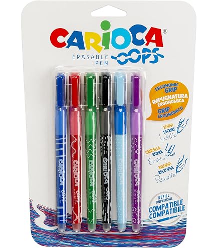 CARIOCA Oops! Nachfüllminen Grün – 3 Stück Mit Thermosensibler Tinte, Stärke 0,7 Mm