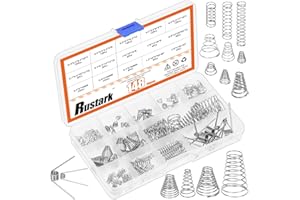Rustark 148Pcs 15 Sizes Stainless Steel Conical Spring Compression Springs Assortment Set Cone Compression Spring Tower Pressure Spring Taper Spring