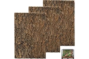 GOMETY 3 st Korkbark Bakgrund för Terrarium 30x20cm, Naturlig Träbarksoptik, Terrarium Bakgrund Deko, Klättryta för Reptiler som Gecko, Bartagame, Sköldpadda och Orm