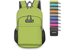 Jedebartey Rucksack, 22L Ultra Lightweight Backpack Foldable Hiking Daypack Small Travel Day Bag for Men Women Kids Outdoor Sports Camping Mountaineering Walking Cycling Climbing (Bright Green)