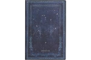 Paperblanks Agendas 13 Mois 2025, Encre Bleue Uni, Mini, Horizontal, Fermeture Élastique