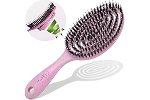 MarQus - Cepillo pelo antitirones con cerdas de jabalí, desenreda todo tipo de cabello, ahora optimizado para un cepillado suave y sin tirones