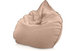 Aiire Puff Salon XXL de Lujo - Sofa Puf Gigante Moderno de Diseño - Bean Bag Chair Grande con Relleno Incluido para Adulto o Decoracion Habitacion Juvenil Beige