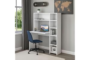 Dmora - Scrivania Callidora, Scrittoio multiuso, Tavolo per ufficio porta PC, Piano di lavoro, Bianco, Lunghezza: 113,2 cm Larghezza: 40cm Altezza: 141,8 cm