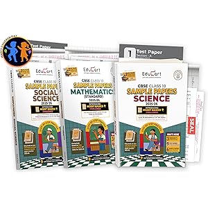 Educart CBSE Sample Paper Class 10 2025-26 - Science, Mathematics Standard & Social Science (Introducing exclusive step-by-st