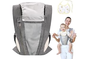 CARPLUSSTUDIO Baby Carrier Newborn to Toddler - Baby Sling Carrier with Breathable Zipper & Belt, Adjustable Front and Back Baby Carrier for 7-40lbs, Perfect for Baby Carriers from Newborn