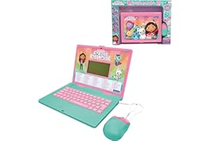 Lexibook, La Casa de Muñecas de Gabby, Ordenador Educativo bilingüe INGLÉS/ESPAÑOL, 124 Actividades de Lengua, Escritura, matemáticas, lógica, música y Juegos, Rosa/Azul, JC598GDHi2