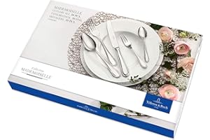 Villeroy & Boch Mademoiselle Set De Cubiertos, 30 Piezas Plata/Platino, Apto Para Lavavajillas, Cuberteria 6 Personas, Set Cubierto, Acero Inoxidable