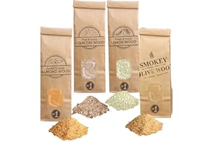 SOW 4x 300mL selección de serrín de madera: olivo, almendro, encina y limonero. Talla Nº1: 0-1mm. Smokey Olive Wood AHLV1-04-0.3L