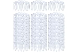 Cinaci 30 Pieces Clear White French Twist Water Wave Plastic Hair Side Combs Slides with 11 Teeth Wedding Brides Veil Combs Hair Accessories for Women Girls