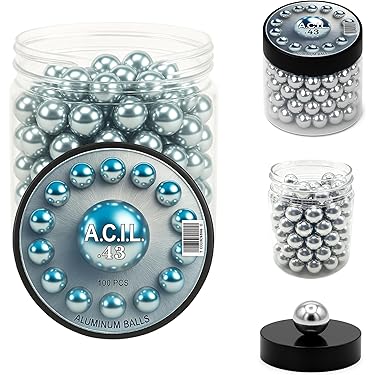 Aluminium-Balls .68 Kal. Solid Resuable Paintballs Powerballs for Target Practice, Training and Defense Pistolen in 68 Kaliber (40 Stück