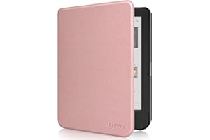 RSAQUAR Tenano Étui en Tissu pour Kobo Clara Colour | BW | 2E, Tolino Shine Colour/Shine 5/4, Housse de Protection avec Fonction Veille/Réveil Automatique, Or Rose