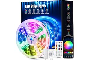 Beaeet LED Strip Light 10m, RGB Music Sync Colour Changing LED Lights for Bedroom, Smart Ambient Lights with Bluetooth App & Remote Control, Flexible Design, Kitchen, Ceiling, Gaming, Home Decoration