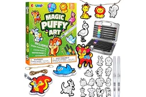EPUMP 15 st Animal Puffy Art pysselkit för barn, 3D skumtextur målningskit med 12 färgpennor, DIY målarset och pyssel för pojkar och flickor 3–6 år