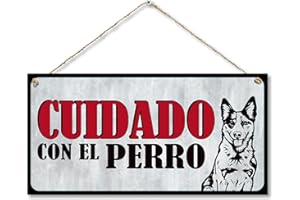 CARISPIBET ¡Cuidado con el perro! Señales de advertencia exteriores de la casa, señal de puerta de jardín, señal de puerta 15 x 30 cm