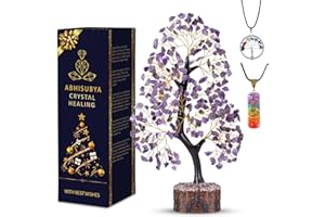 ABHISUBYA Amethyst Crystal Tree of Life - Purple Ornaments - Protection Stones - Crystal Gifts