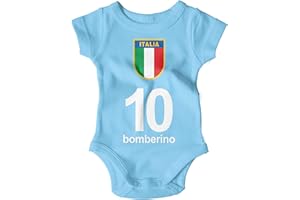 STAMPATEK Body Neonato Italia 10 Bomberino Bodino Manica Corta Idea Regalo Nascita Tutina Neonato Bimbo Bimba
