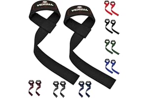 VERSAL VSL Cinghie per sollevamento pesi imbottite in neoprene, 100% cotone, impugnature per barra di supporto per sollevamento pesi, cinghie per sollevamento pesi