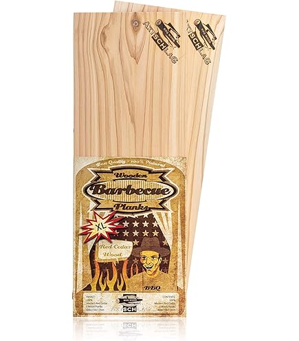 Campingman Lot De 4 Planches à Fumer XXL En Bois De Hickory - Pour Barbecue à Gaz, Au Charbon Et électrique - Parfait Pour Le Poisson Et La Viande - Arôme Intense