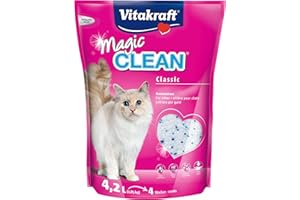 Vitakraft Magic Clean Classic, Katzenstreu nicht klumpend, aus Mineralkügelchen, Bakterienhemmend, besonders staubarm, reicht für 4 Wochen (1x 4,2l)
