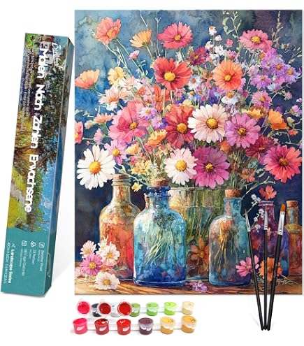 ZMHZMY Malen Nach Zahlen Kit – 16x20 Zoll Leinwand, Mit Acrylfarben & Pinseln, Für Erwachsene & Anfänger (Mädchen Im Garten)