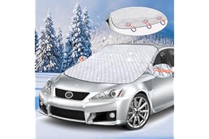 LAMA Osłona na przednią szybę samochodu, magnetyczna, ochrona przed mrozem, lodem, na każdą pogodę, pokrowiec samochodowy z dwoma osłonami lusterek, standardowy rozmiar, 145 x 119 cm