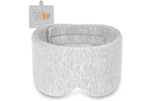 ‎OLESILK 100% Modal Baumwolle Schlafmaske Premium Augenmaske große Schlafmaske Nachtmaske mit verstellbarem Klettverschluss für Männer und Frauen, super weich und bequem für Nachtschlaf und Reisen, Hellgrau