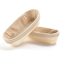 Cestino Rotondo da Lievitazione Banneton Brotform per Pane e Impasti - Proofing Rising Rattan Ciotola per la Prova del Pane - 25cm (2 Pack