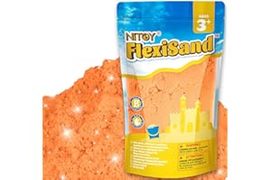 NiToy FlexiSand, sable de jeu 1 kg, ne sèche jamais - Pour enfants 3 ans et plus - Recharge vrac jouets sensoriels - Idéal façonner, presser, mouler - Orange
