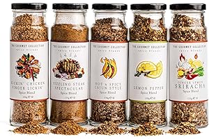Tilz Home Herbs And Spices Set Seasoning Blends - 5x Spices For Cooking Gifts, Chicken Seasoning, Cajun Seasoning, Lemon Pepper Seasoning, Steak, Salt And Pepper, Jerk, Chips, Seafood, Fries