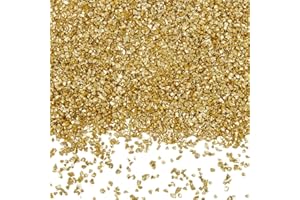 SUNNYCLUE 1 Scatola da 150g di Scaglie di Vetro Dorato Cristalli Frantumati Sfusi Irregolari Rotti Grossi Granelli Metallici Piccoli Pezzi di Decorazione Glitterata per Nail Art riempire per V