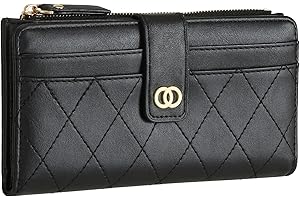 WEILIAN Ladies Purses RFID Protection PU Leather Wallet for Women Large Capacity Multi Card Slot Zipper Change Long Women's Wallets Black