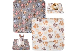 GUKASXI Lot de 2 lits en polaire pour petit animal, chauds et moelleux, tapis de couchage pour chaton, lapin, chinchilla, écureuil, hérisson