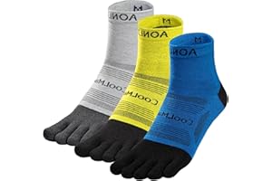 OrrinSports Toe Socks Coolmax Running Socks for Men Women 3 Pairs Athletic Breathable Five Finger Socks