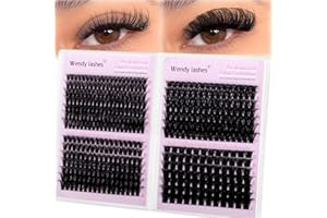 WENDY LASHES Ciglia Finte Ciuffetti,60D+80D+100D+150D Soffici Ciglia Finte Individuali D-Curl 10-18mm Fluffy Individuali Eyelashes