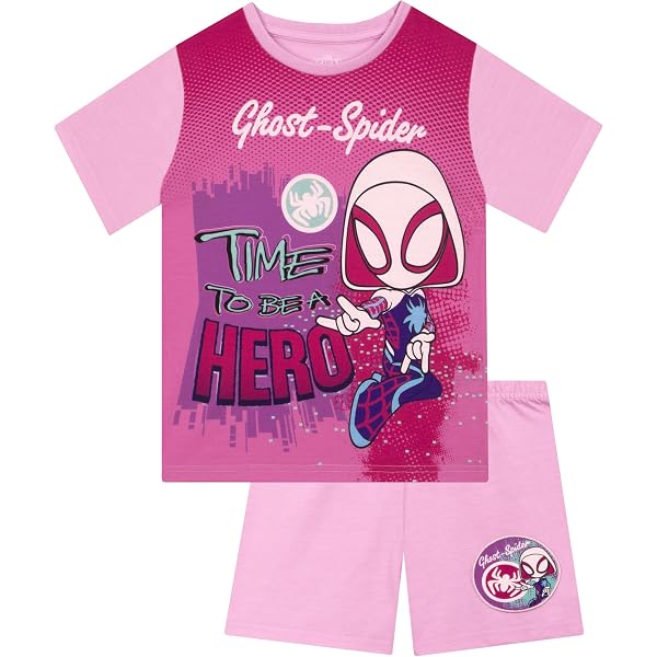 Ghost Spider - Lot De 3 T-Shirts Manches Longues 100% Coton Garçon Fille Marvel