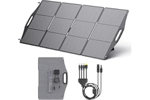 [Cellule Solaire N-Type] BigBlue ETFE Panneaux Solaires Pliables 200W, Cellule Solaire Monocristalline pour Générateur Solaire et Batterie, IP68 Étanchéité pour sur balcon, le Camping et le RV