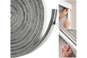 HUILAIMI Draft Excluder for Doors, Draught Excluder for Windows, Upgraded Length 5.5 Metres(L) x 9mm(W) x 9mm(T) Self-Adhesive Seal Strip Tape, Stop Draft, Grey