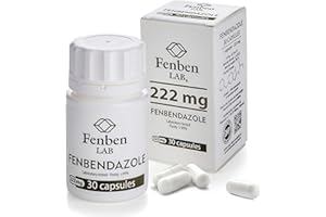 Fenbendazole 222mg, Purity >99%, by Fenben Lab, Certified Third-Party Laboratory Tested, Analysis Report Included, 30 capsules
