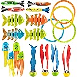 Prextex 24 Piece Diving Toy Set Summer Fun Underwater Sinking Swimming Pool Toy for Kids