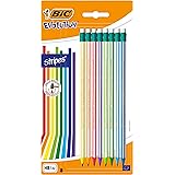 Bic Matite Hb Grafite Con Gomma, Evolution Stripes, Confezione Da Otto Matite, Multicolore, 24 X 12.7 X 0.9 Cm