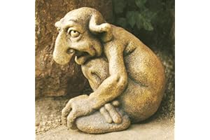 GOBIWM Resin figurine Gargoyle Garden sculpture Kneeling, Gothic peeping gargoyle guardian statue Exquisite resin garden ornament for outdoor spaces(14 * 10cm)