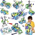 Wanonoo 10 in 1 Electric STEM Building Toys for 5 6 7 8 9 10 Year Old Boy Birthday Gift Erector Set Block STEM Kits Kid Age 4-8 5-7 6-8 8-13 Educational Construction Game Engineering Robot Activities