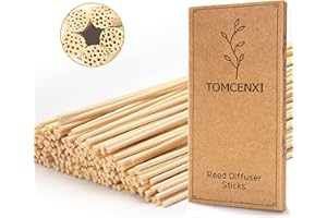 TOMCENXI Reed Diffuser Sticks,19 cm Natural Rattan Wood Sticks,Diffuser Refills,Essential Oil Aroma Diffuser Replacements Sticks for Home,Office (Natural Colour)